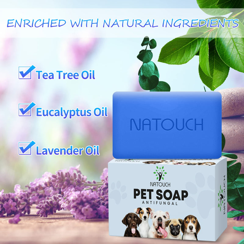 Antifungal Soap for Dog, Dog Shampoo for Allergies and Itching, Natural Soap Bar with Tea Tree Oil, and Lavender Oil, Helps with Infections & Fungus Irritation Itching - PawsPlanet Australia