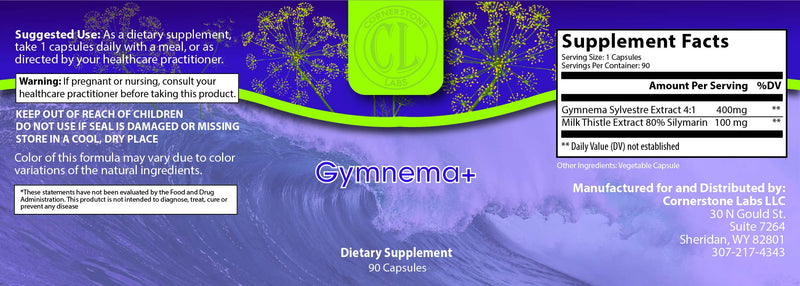 Cornerstone Labs Gymnema+ Capsules, 400 mg, 90 Count - BeesActive Australia