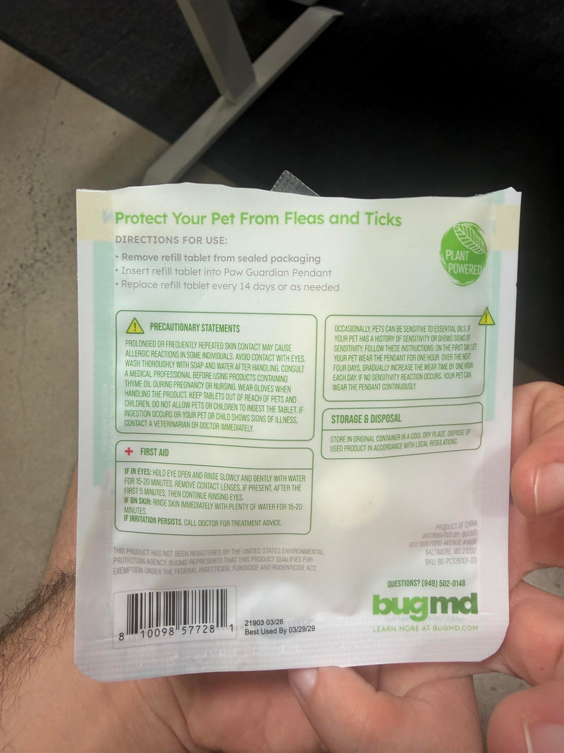 Bug MD Paw Guardian Refill, Plant-Powered Flea & Tick Protection Tablets, 3 Count, 30-Day Protection, Natural Essential Oil Formula 1 Pack