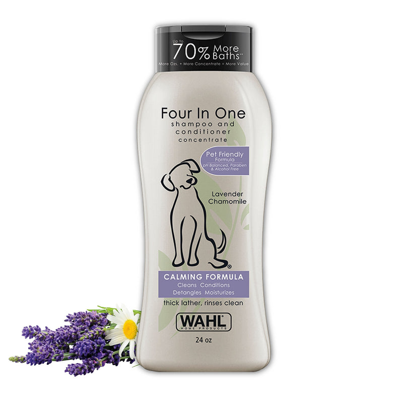Wahl Deodorizing & Refreshing Pet Deodorant & 4-in-1 Calming Pet Shampoo – Cleans, Conditions, Detangles, & Moisturizes with Lavender Chamomile - 24 Oz - PawsPlanet Australia