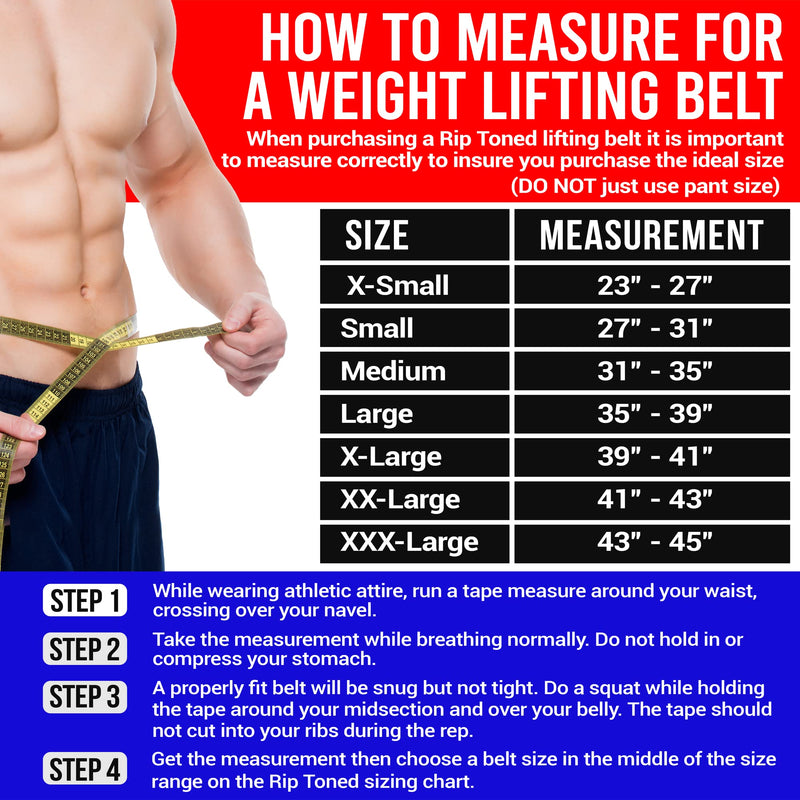 Rip Toned Weight Lifting Belt - Workout Belts for Weightlifting, Powerlifting, Bodybuilding, Strength Training - Back Support for Men & Women - For Squats, Clean, Lunges, Deadlift, Bench Press 6" - X-Large Black