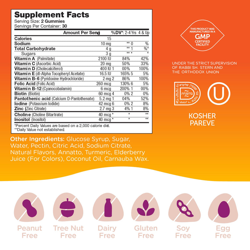 Zahler - Chapter One Kids Multivitamin Gummy with 13 Vitamins & Nutrients (60 Flavored Gummies) - Certified Kosher Kids Vitamins Including Vitamin C, D3, Zinc & More - Delicious Multivitamin Gummies 60 Count (Pack of 1)