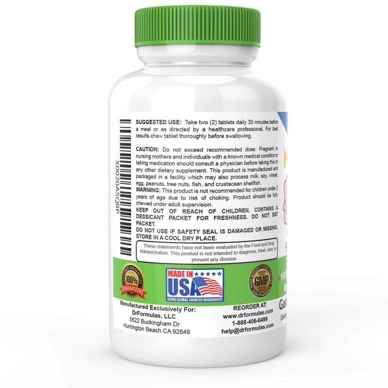DrFormulas Chewable Probiotics for Kids & Adults | for Oral Dental Health, Bad Breath, & Better Digestion 20 Multi Strain - S boulardii, Lactobacillus plantarum and Bifidobacterium infantis, 60 Chews 60 Count (Pack of 1)