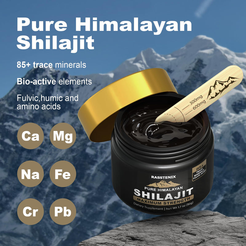 Shilajit - Pure Himalayan Organic Shilajit Resin for Energy, Maximum Potency, Mental Clarity and Immunity - 85+ Natural Trace Minerals & Fulvic Acid - Natural Shilajit Resin for Men and Women - BeesActive Australia