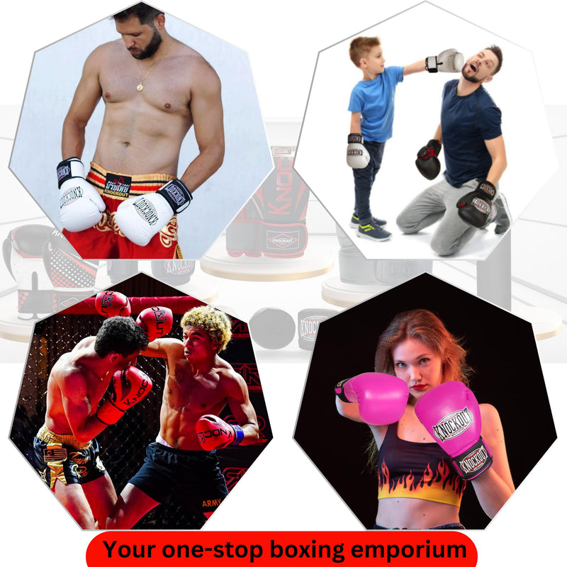 Knockout Gel Boxing Gloves for Men Women - Pro Training Sparring, Maya Hide Leather Muay Thai MMA Kickboxing, Adults-Kids Heavy Bag Workout Gloves for Boxing -Ultra-Wide Wrist Support 10 oz - 16 oz Pink