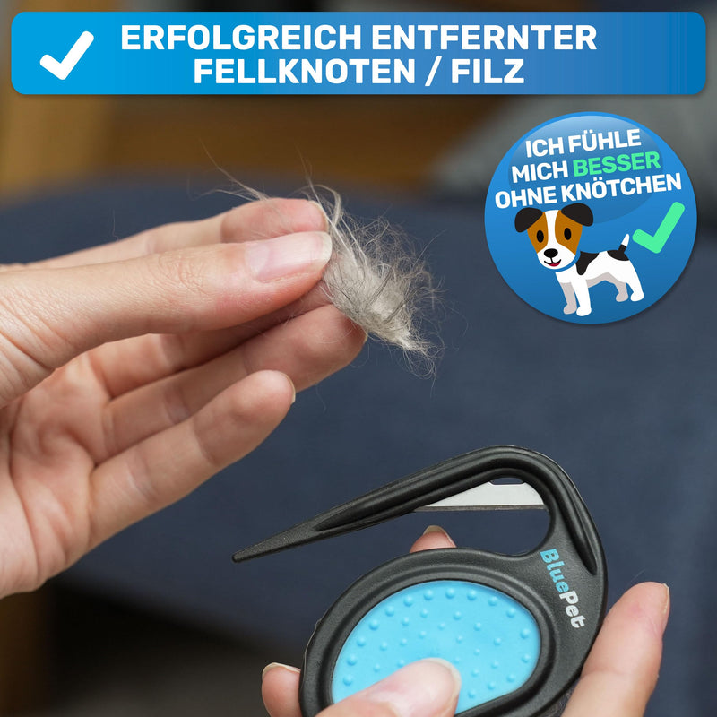 BluePet 1x dematting comb for dogs & dematting knife cats | Remove knots & matted fur | Detangler grooming knife for long-haired animals | knot comb | Knot remover & felt comb 1x de-matting knife - BeesActive Australia