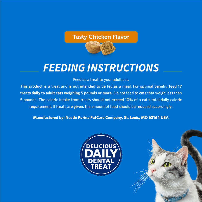 Purina DentaLife Made in USA Facilities Cat Dental Treats, Tasty Chicken Flavor - (Pack of 10) 1.8 oz. Pouches 1.8 Ounce (Pack of 10) - PawsPlanet Australia