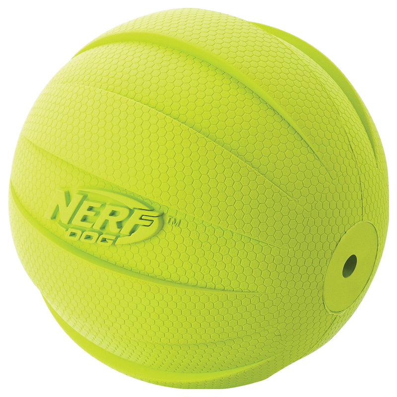 Nerf Dog Rubber Ball Dog Toy with Squeaker, Lightweight, Durable and Water Resistant, 4 Inch Diameter for Medium/Large Breeds, Single Unit, Green - BeesActive Australia