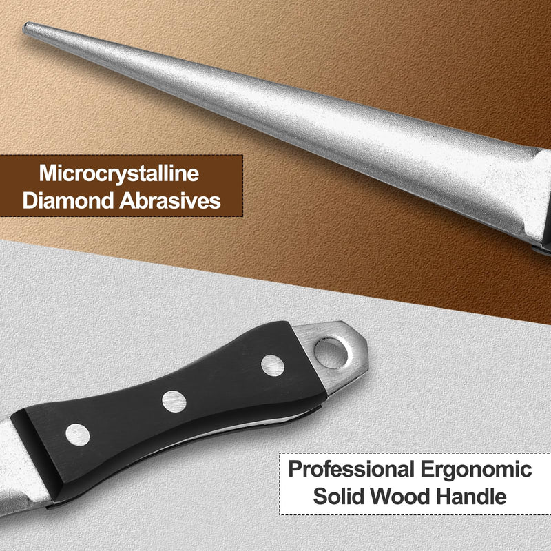Hoof Knife Sharpener,10 Inch Farrier Tool,Honing Rod with Professional Ergonomic Solid Wood Handle for Hoof Knives and Most Kinds of Farm Knives