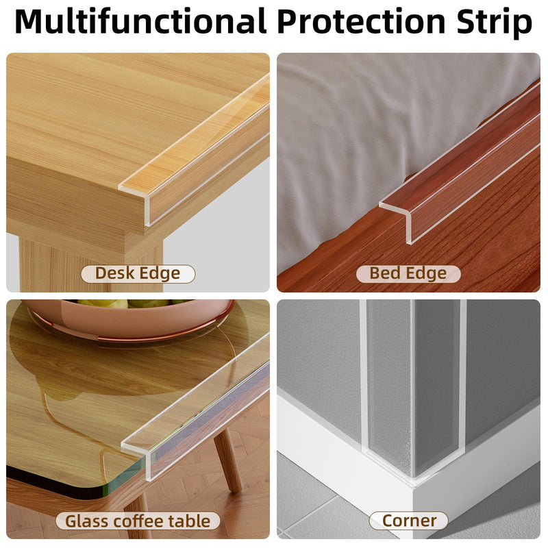 Clear Edge Protector,Safe Corner Protector, Anti-Sharp Edge Protector, for Furniture, Drawers, Tables, Cabinets 2inX3.28FT
