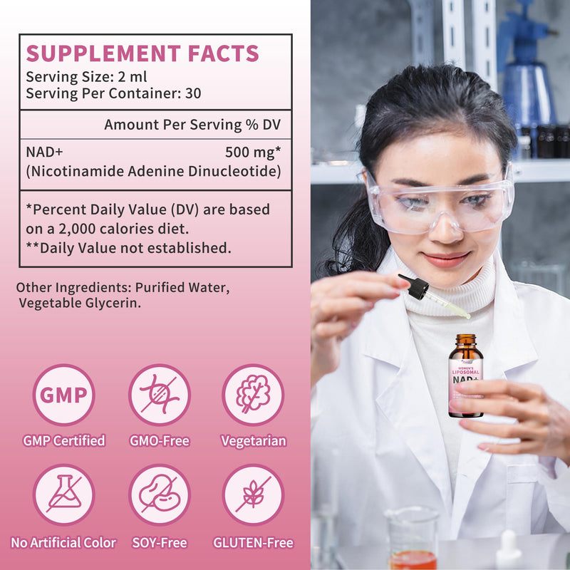 Wanish Liposomal NAD Supplements for Women, Pure 500mg NAD Nicotinamide - Cell Regeneration，Energy & Metabolism Support, Vegan,Sugar Free，Additives Free，6 Fl Oz 2 Fl Oz (Pack of 3)