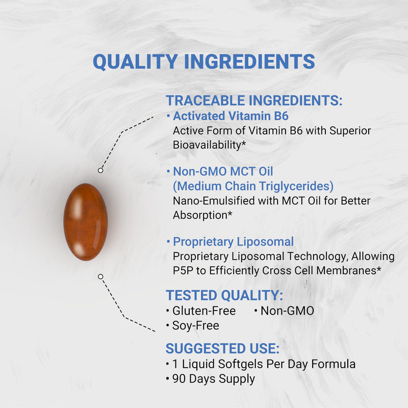 Naturalis Liposomal P-5-P 50mg 90 Softgels | Better Absorbed Vitamin B6 | Bioactive Vitamin B6 Designed to Support Healthy Metabolism and Everyday Energy Production.* 90 Count (Pack of 1)