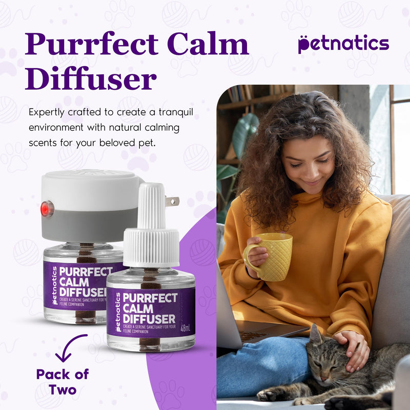 Purrfect Cat Calming Diffuser | Stress Relief for Pets | Multi Cat Calming Pheromone Diffuser | Soothing Pheromone Technology | Long-Lasting Effect for up to 30 Days