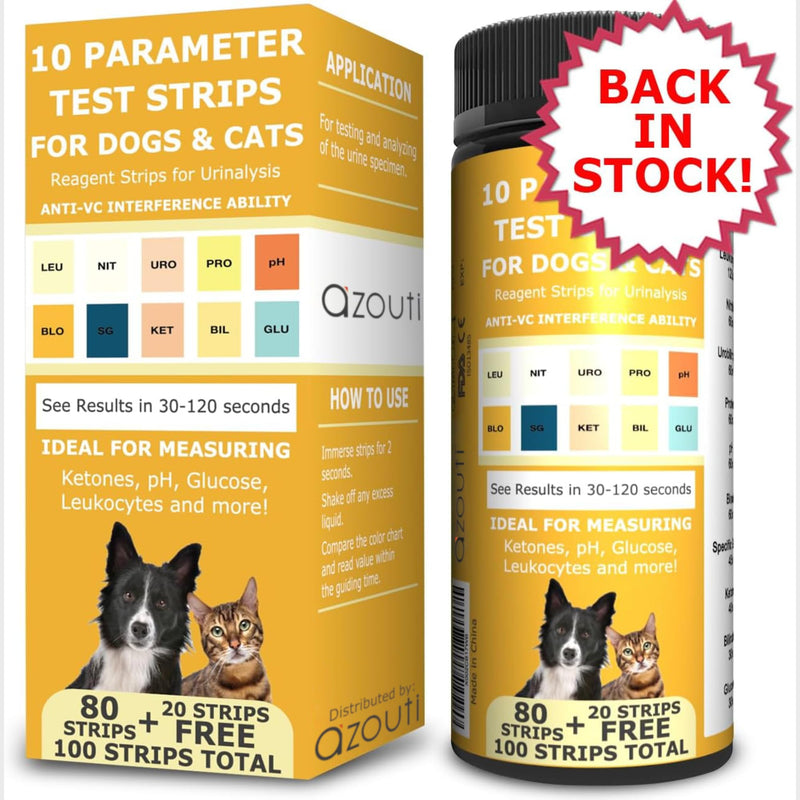Pet Test Strips for Dogs, Cats, and Other Animal Pets. Accurate Urine Monitoring and Testing Kit That Helps Veterinarian Tests for Blood, Glucose, pH, Specific Gravity, UTI, Liver and Kidney Health. - BeesActive Australia