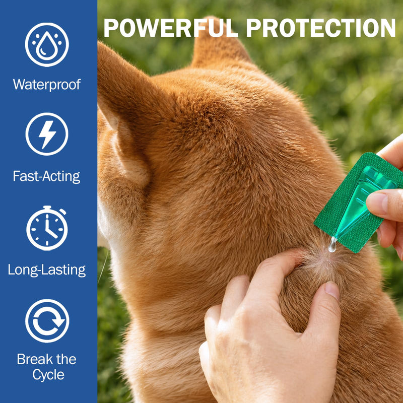 Flea and Tick Prevention for Dogs, Flea & Tick Control, Flea Drops for Small and Medium Dog (5-44 Ibs), Support for Skin & Coat Health, Fast Acting, for Dogs and Puppies 8 Weeks and Older Supplement