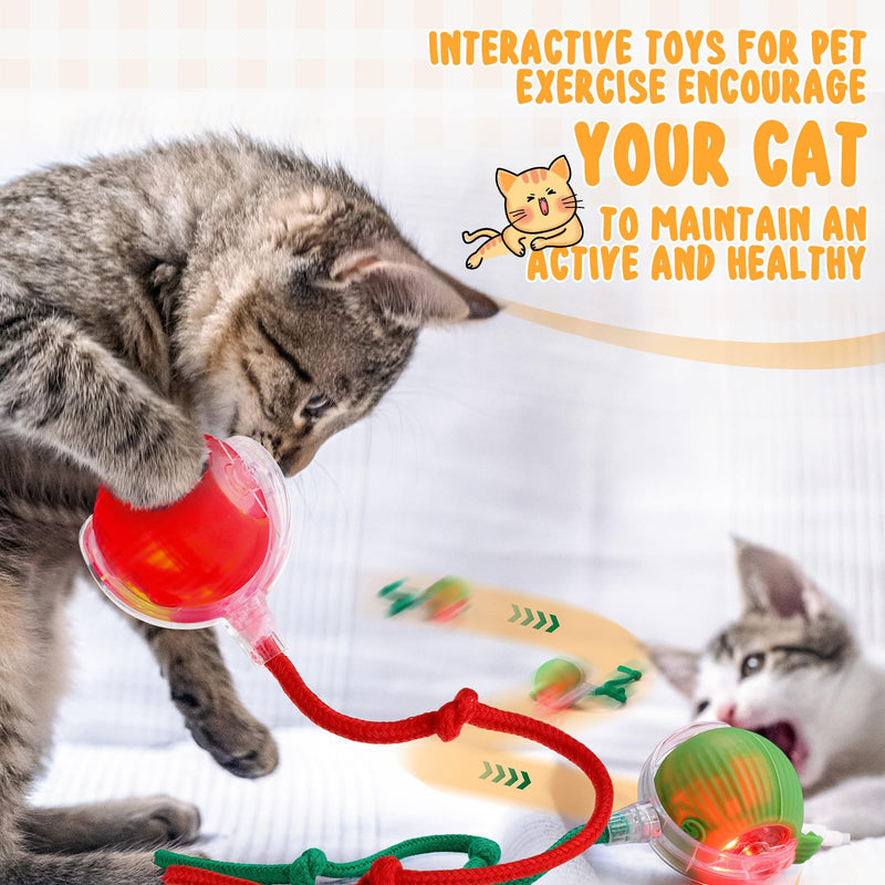 6 Pack Interactive Ball Cat Toy 360° Automatic Smart Rolling Ball Cat Toy Electric Ball Dog Toy Self Rolling Dog Ball for Large and Small Dogs and Cats - BeesActive Australia