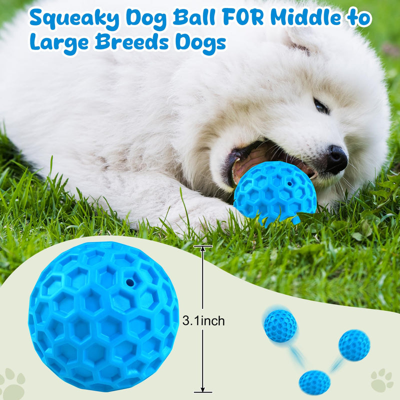 Squeaky Dog Toys for Aggressive Chewers, Indestructible Dog Balls for Aggressive Chewers, Squeaky Balls for Dogs,Interactive Dog Toys for Large Dogs,Funny Dog Squeaky Ball Heavy Duty Dog Toy - BeesActive Australia