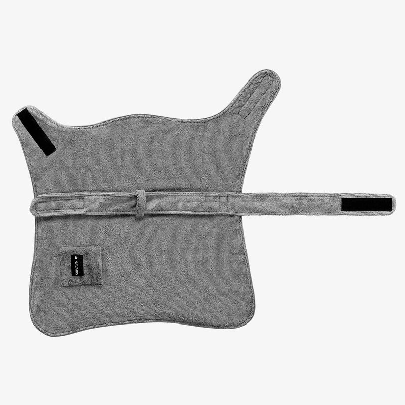 Navaris dog bathrobe dog towel - towel for medium-sized dogs - adjustable straps with Velcro fastener - dog bathrobe soft comfortable M grey - BeesActive Australia