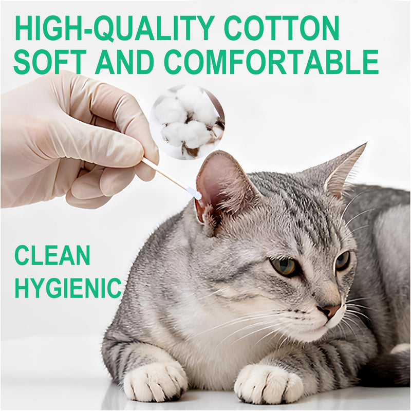 Dog Ear Cleaning Kit for Dogs and Cats, Pet Ear Care Grooming Tool Set with Pet-Safe Silicone Ear Cleaner, Tweezers, Scissors, Cotton Swabs and Cleaning Cloth