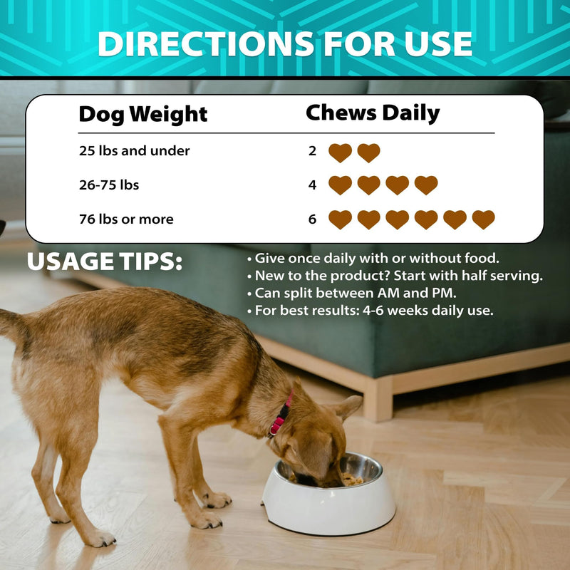 Glucosamine for Dogs - Hip and Joint Supplement for Mobility, Cartilage Health - 30,000 mg per Pack - w/ Omega-3 Fish Oil, Chondroitin, MSM - Dog Glucosamine Chews - Ideal for Senior Dogs - 120 Treats 7.9 OZ