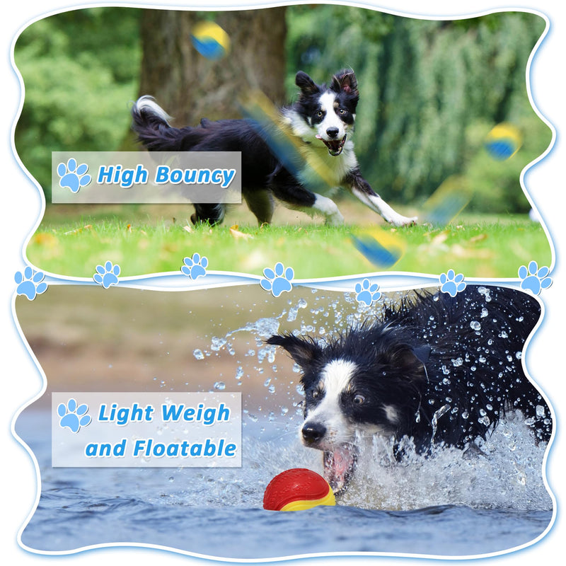 6Pcs Squeaky Dog Balls, Dog Toys Balls for Training, Tough Ball Toys for Dogs, Fit with Dog Ball Launcher, High Bouncy Dog Ball for Interactive Playing, Puppy Pet Chew Balls Teething Balls 2.5in S6-muti-color - BeesActive Australia