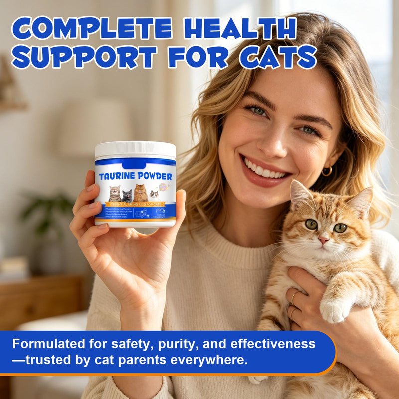 Taurine for Cats, Taurine Supplement for Cats for Heart, Vision, Skin & Coat and Immune Support, Taurine Powder for All Ages Including Kittens, 200g
