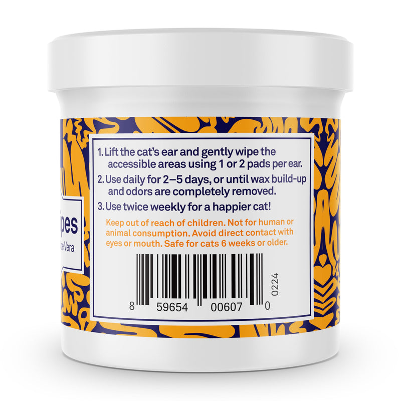 Petpost | Cat Ear Cleaner Wipes - Ultra Soft Cotton Pads in Coconut Oil Solution - Treatment for Removing Cat Ear Dirt & Wax 100 ct. - PawsPlanet Australia