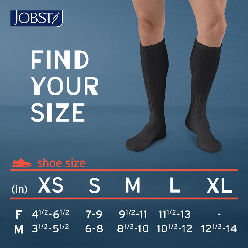 JOBST SensiFoot Diabetic Compression Socks for Men and Women 8-15 mmHg with Seamless Toe and Moisture Management - Extra Padding in Toe, Foot, and Heel Area - Knee High - Closed Toe - Black, Large