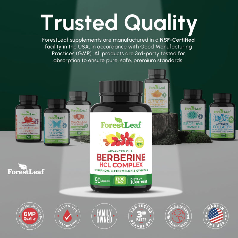 Berberine Supplement 1300mg per Serving- 97% Tested Ultra High Potency Berberine HCl with Ceylon Cinnamon, Bitter Melon & Gymnema, 10:1 Extract Berberis Supplements, Weight Management, 90 Veggie Caps 90 Count (Pack of 1)