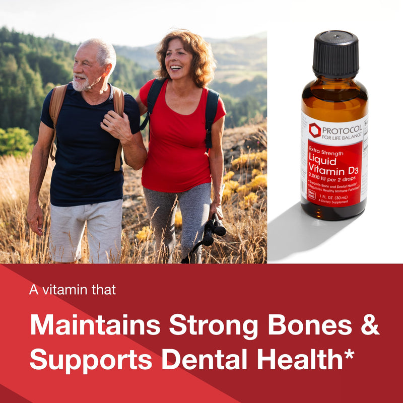 PROTOCOL FOR LIFE BALANCE Liquid Vitamin D3-2,000 IU - Immune Support Strong Bones and Teeth Health - 1 Fl Oz (Pack of 2) 1 Fl Oz (Pack of 2)