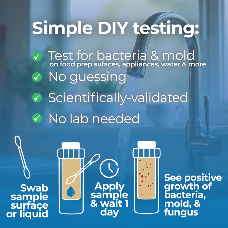 #1 Home, Kitchen, & Appliance Microbial Growth Test Kit – Simple DIY Screening for Bacteria, Mold, & Fungus – Know Your Home is Clean – Made in USA (1 Kit = 4 Bac + 4 Mold Tests) 4 Count (Pack of 1) - BeesActive Australia