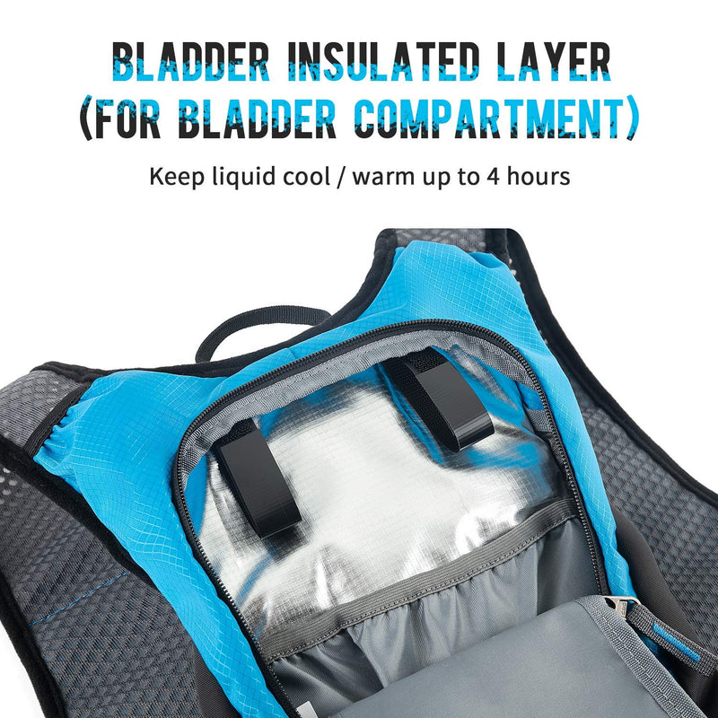 Gelindo Hydration Backpack Running Water Backpack with 2L Hydration Bladder, Insulated Cycling Hydration Vest Packs Blue