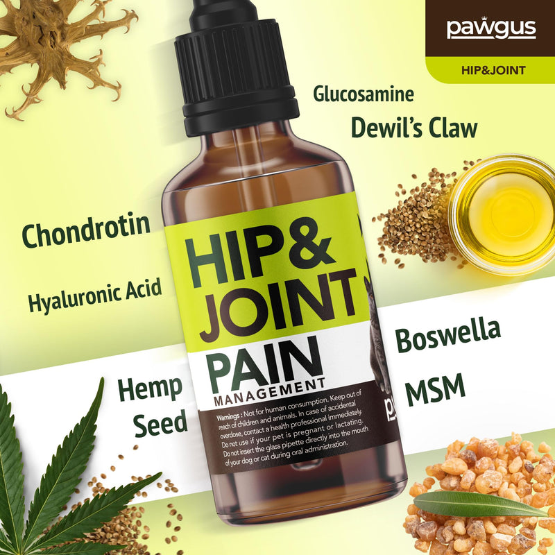 Hip and Joint Support for Cats Dogs Canine - Multi-Ingredient Joint Formula Pain Relief with Glucosamine, Chondroitin, Boswellia, MSM, Hyaluronic Acid - Mobility Lubrication, Stiffness Relief