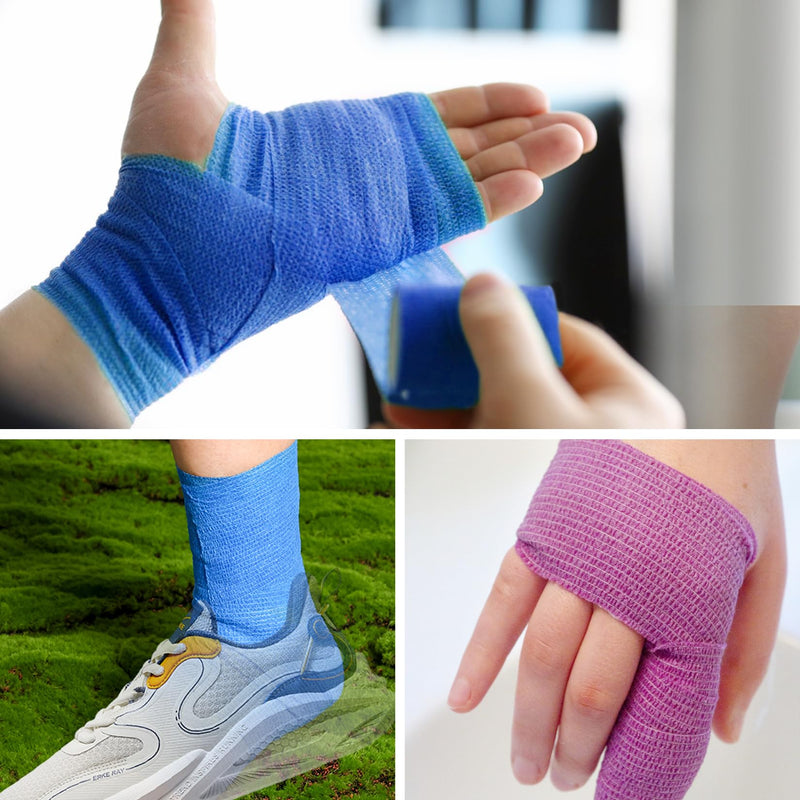 SCBOY self-adhesive bandage 12 rolls bandage self-adhesive 10cmx4.5m multicolored elastic self-adhesive bandage for stretch athletes wrist ankles, animals - BeesActive Australia