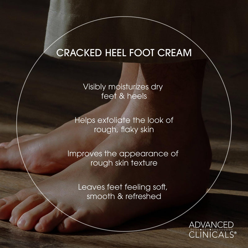 Advanced Clinicals Cracked Heel Foot Cream Skin Care Moisturizer Lotion For Feet W/Shea Butter | Helps Heal Cracked Skin, Rough Spots, Calluses, & Dry Skin | Foot Lotion | Hand Lotion| Large 8 Fl Oz 8 Fl Oz (Pack of 1) Cracked Heel Foot Lotion - BeesActive Australia