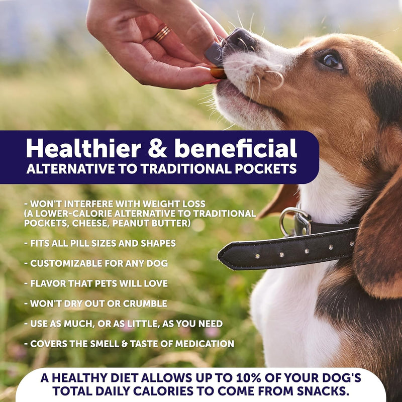 Pill Paste for Dogs - Pill Wrap for Dogs - Wrap a Pill for Dogs - Pill Wrap Masker Treats for All Breeds & Ages - Soft Dog Treats to Hide Pills, Capsules, Tablets - Chicken Flavor - 60 Servings - BeesActive Australia