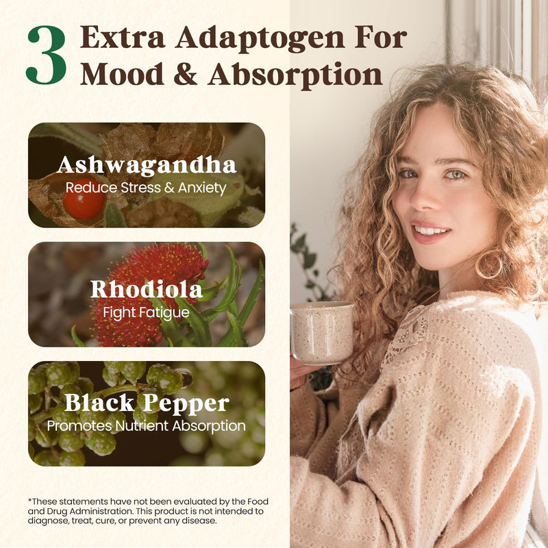 Fidus 16 Mushroom Supplement Powder with 17,300mg, 90 Day Servings Mushroom Coffee Alternative for Immunity, Focus & Energy with Ashwagandha, Lion's Mane, Chaga and Reishi, 100% Fruiting Bodies 6.7 Ounce (Pack of 1)