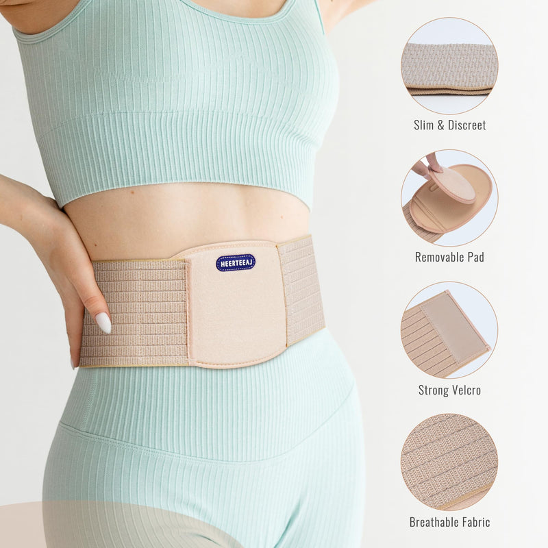 Umbilical Hernia Belt | Abdominal Hernia Belt for Men & Women | Belly Button Umbilical Hernia Binder w/ 1 Hernia Compression Pads | Ventral, Epigastric & Post Surgery Support Belts Large - BeesActive Australia