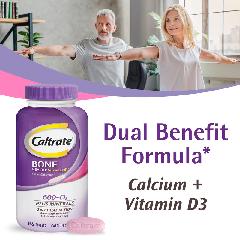 Caltrate 600 Plus D3 Vitamin D and Calcium Supplement Tablets, 120 Count | Highest Level of Vitamin D3, Maximizes Calcium Absorption to Support Strong Bones and Daily Function New 120 Count (Pack of 1)