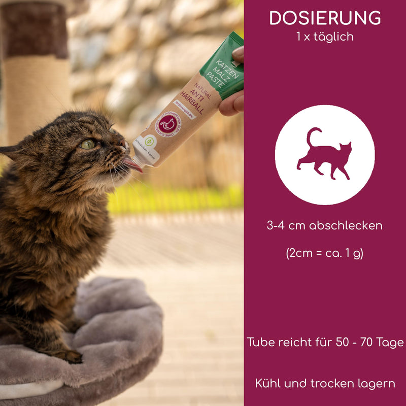 Wolfsbacher Malt Paste Cats - Anti Hairball Cat, Natural and tasty cat snack made from malt for hairball formation - BeesActive Australia