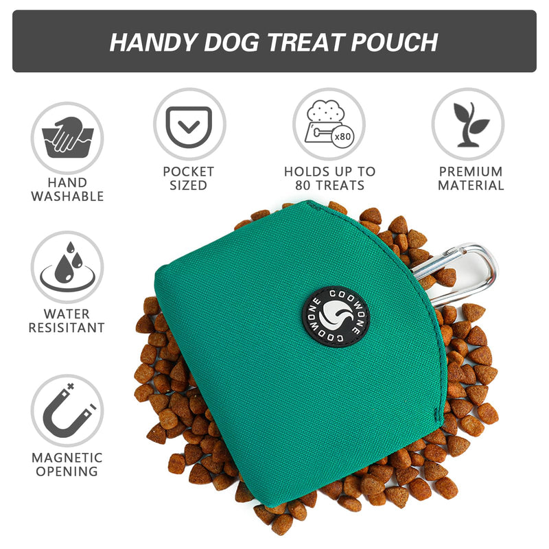 COOWONE Dog Treat Pouch Magnetic Closure Small Dog Training Treat Pouch Pocket Sized Small Dog Treat Pouch with Clip (Green) Green - BeesActive Australia