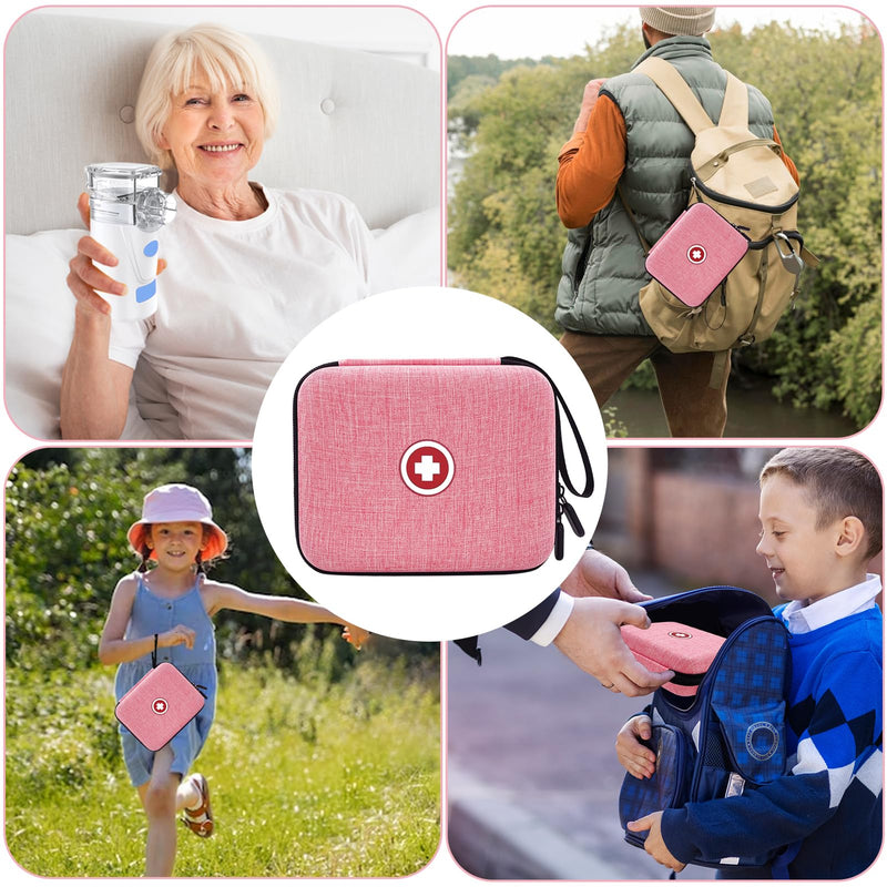 Carrying Case for Portable Nebulizer, Travel Medical Bag, Hard Emergency Medical Bag for Inhaler Spacer Case for Adults(Bag Only) (Pink) - BeesActive Australia