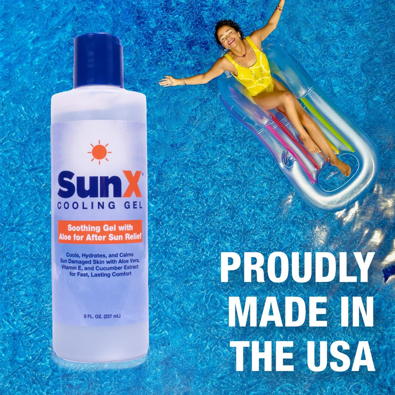 CoreTex Sun X After Sun Relief Cooling Gel - 12oz Bottle of USA-Made Lidocaine-Free Aloe Vera Based After Sun Gel w/Vitamin E, Tea Tree Oil & Other Natural Elements - After Sun Care for Irritated Skin 12 Fl Oz (Pack of 1)