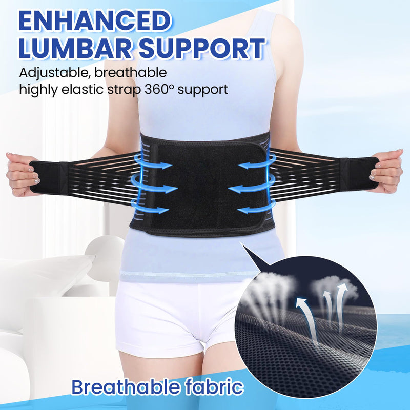 Back Brace for Lower Back Pain Relief – Lumbar Support Belt for Men Women, 8X Ergonomic Support with Curved Steel Stays for Herniated Disc, Sciatica, Strains, Breathable, 3XL/4XL 51.2"-59.8"