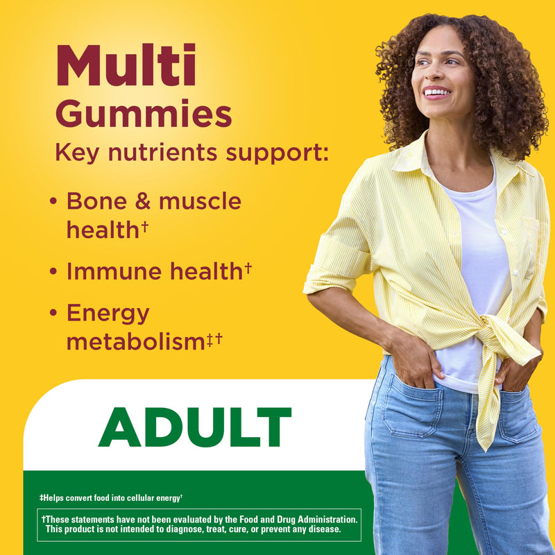 Nature Made Multivitamin Gummies, 150 Vitamin Gummies | Mens & Womens Gummy Vitamins & Minerals, Adult Multivitamin Gummy for Daily Nutritional Support, 75 Day Supply Orange, Strawberry & Cherry 150 Count (Pack of 1)