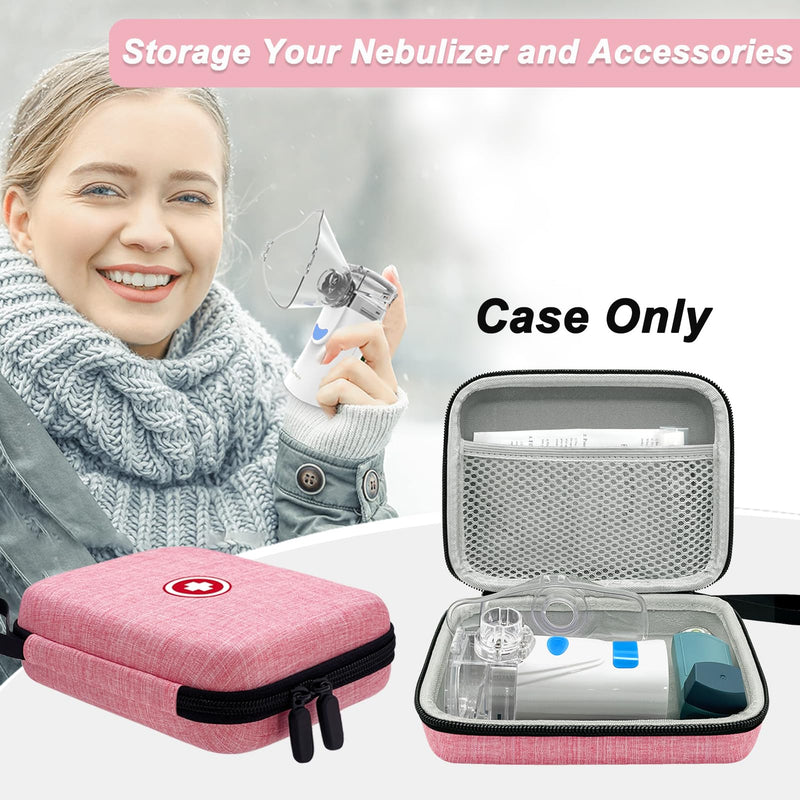 Carrying Case for Portable Nebulizer, Travel Medical Bag, Hard Emergency Medical Bag for Inhaler Spacer Case for Adults(Bag Only) (Pink) - BeesActive Australia