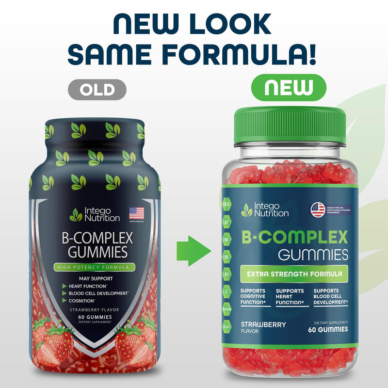 Vitamin B Complex Gummies for Women, Natural Strawberry Flavor - 60 Count | B Complex Vitamins For Women - Helps Support Daily Energy & Brain Function* - 30 Servings, Easy To Take Every Morning 60 Count (Pack of 1)