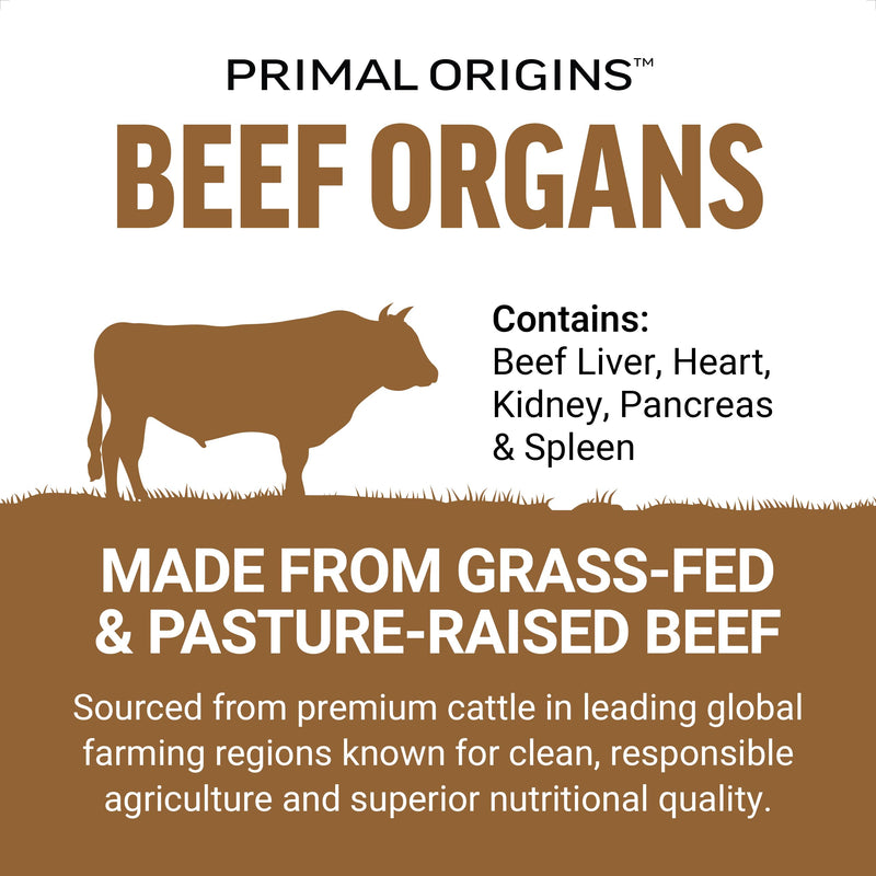 FORCE FACTOR Primal Origins Grass-Fed Beef Organs, Pasture-Raised Supplement with Liver, Kidney, Heart, Pancreas & Spleen, Hormone & Antibiotic Free, Non-GMO, 3500mg, 150 Capsules - BeesActive Australia