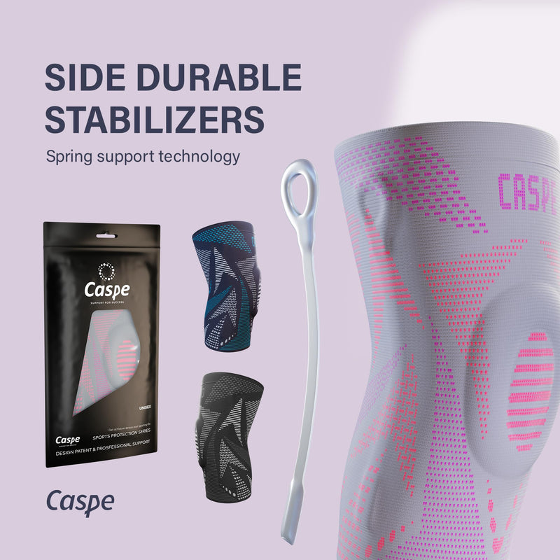 Caspe 1 Pack Compression Knee Brace for Women & Men – Pain Relief Support with Patella Gel Pads & Side Stabilizers – Knee Sleeve for Running, Workout & Arthritis (Pink, Small) Pink