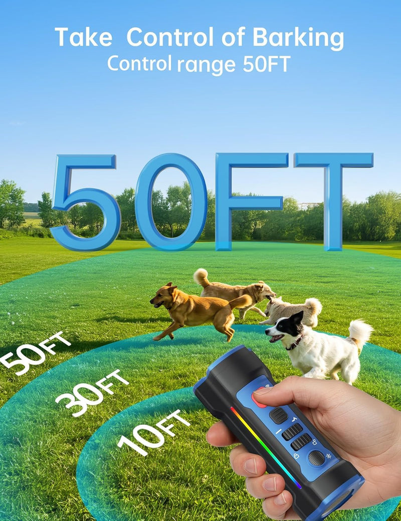 Enhanced Ultrasonic Dog Bark Deterrent Devices, Professional 50ft Range Anti Barking Devices for Dogs, Long Battery Life & Safe Humane Design, Effectively Stops Noise & Bad Behavior